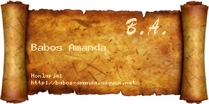 Babos Amanda névjegykártya